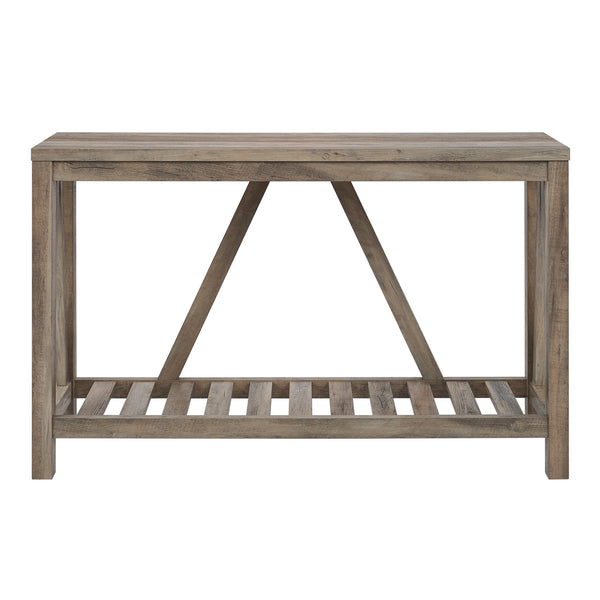 AF52AFTGW - 52" Modern Farmhouse Entryway Table Dark Concrete/Rustic Oak
