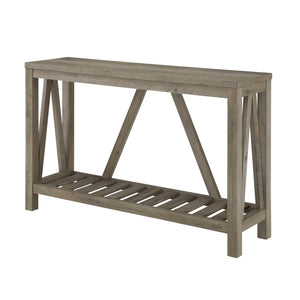 52" Modern Farmhouse Entryway Table Grey Wash