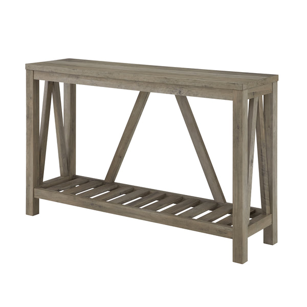 52" Modern Farmhouse Entryway Table Grey Wash