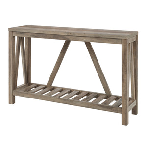 AF52AFTGW - 52" Modern Farmhouse Entryway Table Dark Concrete/Rustic Oak