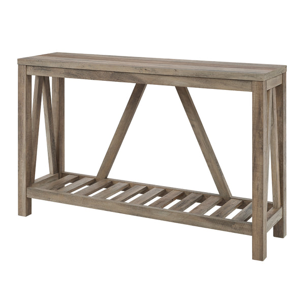 AF52AFTGW - 52" Modern Farmhouse Entryway Table Dark Concrete/Rustic Oak