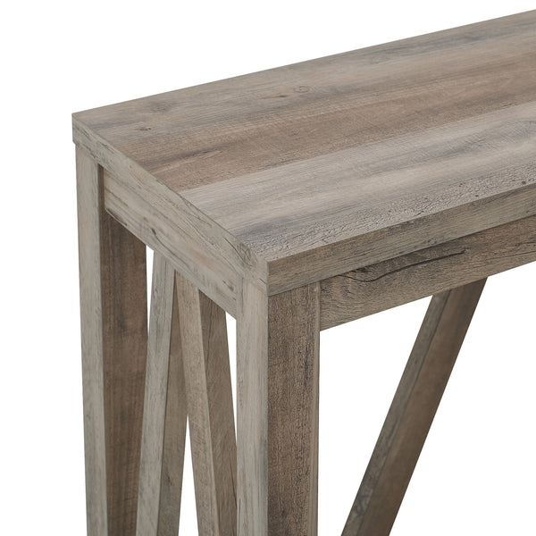 52" Modern Farmhouse Entryway Table Grey Wash