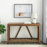 AF52AFTRO - 52" Rustic Entryway Table Marble/Walnut