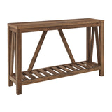 AF52AFTRO - 52" Rustic Entryway Table Marble/Walnut