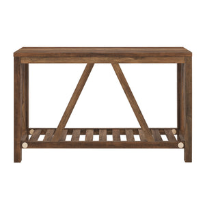 AF52AFTRO - 52" Rustic Entryway Table Marble/Walnut