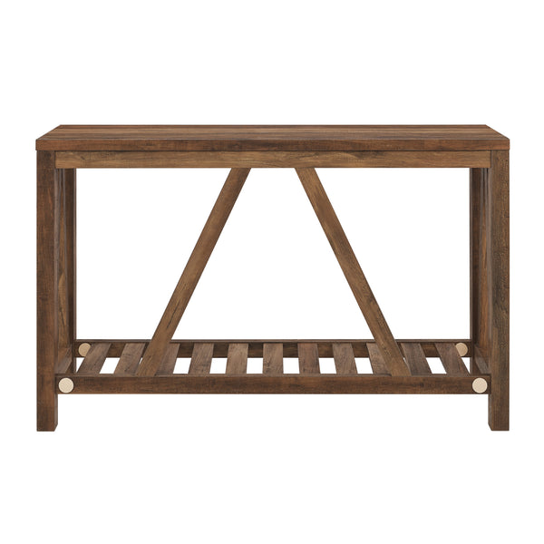 AF52AFTRO - 52" Rustic Entryway Table Marble/Walnut
