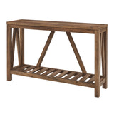 AF52AFTRO - 52" Rustic Entryway Table Marble/Walnut