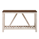 52" Rustic Entryway Table White Oak