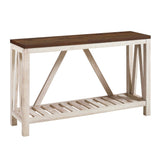 52" Rustic Entryway Table White Oak