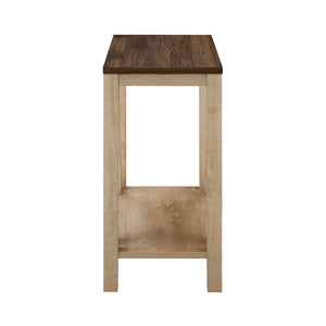 Narrow A Frame Side Table Dark Walnut/White Oak