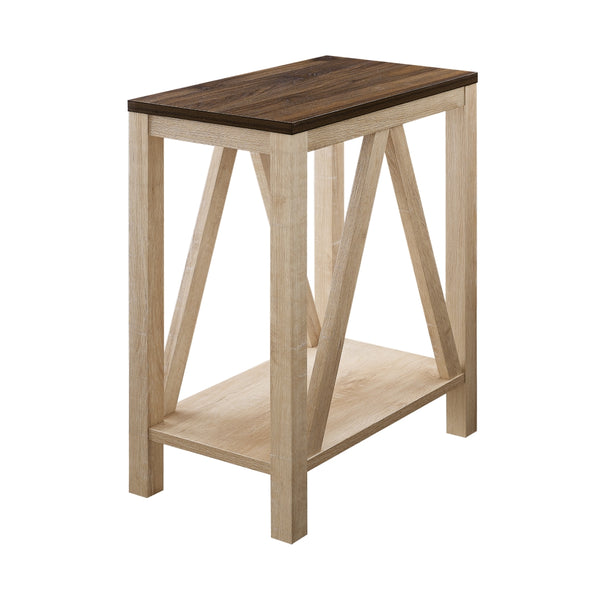 Narrow A Frame Side Table Dark Walnut/White Oak
