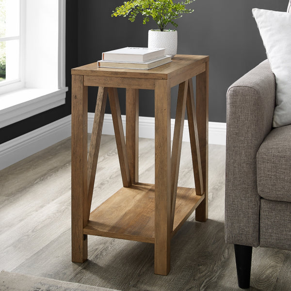 Narrow A Frame Side Table Reclaimed Barnwood