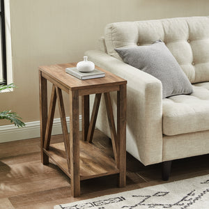 AFAFSTRO - Narrow A Frame Side Table Dark Walnut/White Oak