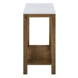 Narrow A Frame Side Table Faux White Marble/Natural Walnut
