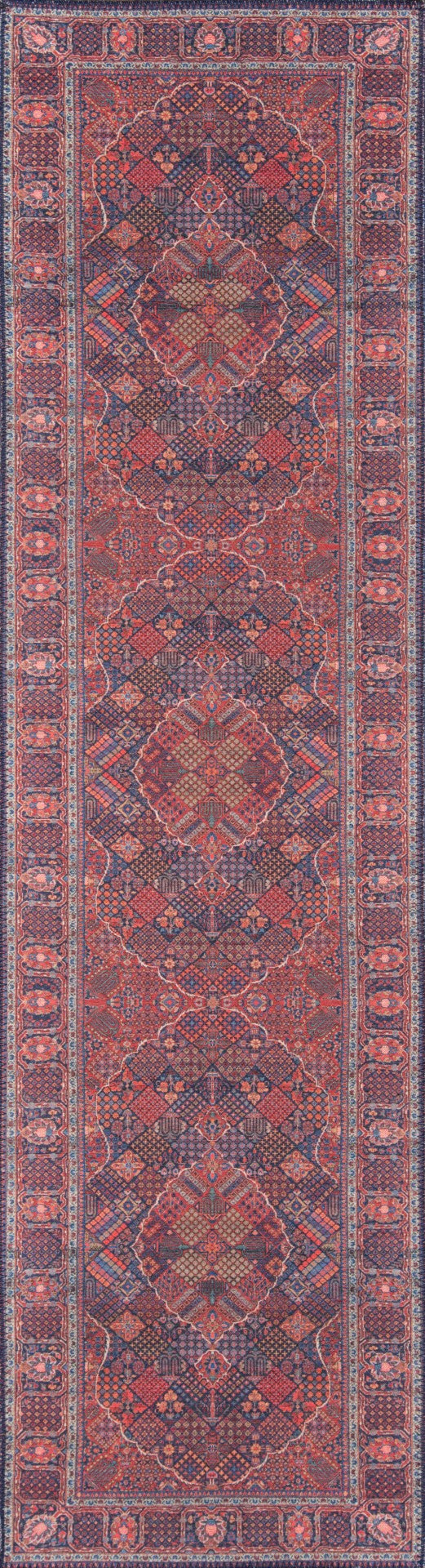 Momeni Afshar AFS10 Machine Made Traditional Medallion Indoor Area Rug Navy 10' x 14' AFSHAAFS10NVYA0E0