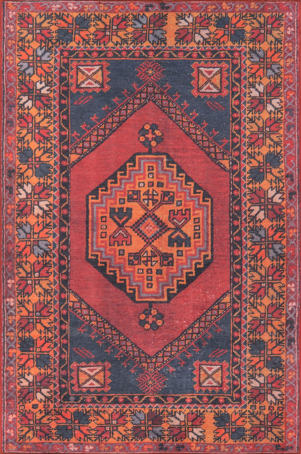 Momeni Afshar AFS16 Machine Made Traditional Medallion Indoor Area Rug Red 10' x 14' AFSHAAFS16REDA0E0