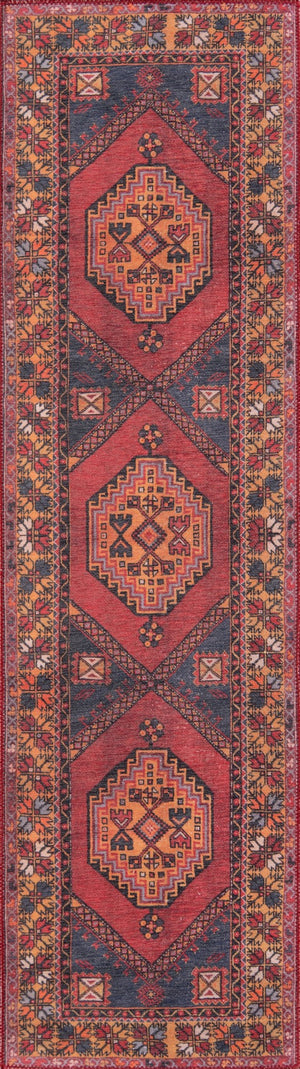 Momeni Afshar AFS16 Machine Made Traditional Medallion Indoor Area Rug Red 10' x 14' AFSHAAFS16REDA0E0