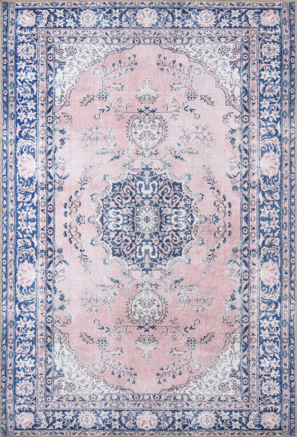 Momeni Afshar AFS30 Machine Made Traditional Medallion Indoor Area Rug Pink 10' x 14' AFSHAAFS30PNKA0E0