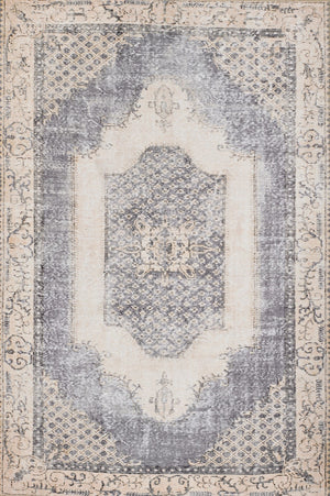 Momeni Afshar AFS35 Machine Made Traditional Medallion Indoor Area Rug Denim 10' x 14' AFSHAAFS35DNMA0E0