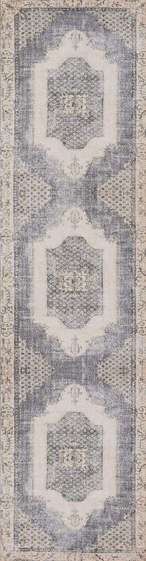 Momeni Afshar AFS35 Machine Made Traditional Medallion Indoor Area Rug Denim 10' x 14' AFSHAAFS35DNMA0E0
