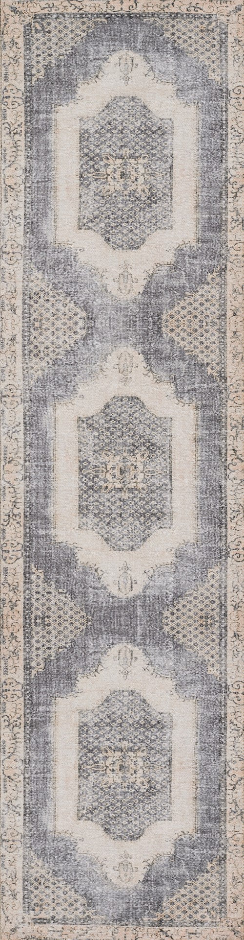 Momeni Afshar AFS35 Machine Made Traditional Medallion Indoor Area Rug Denim 10' x 14' AFSHAAFS35DNMA0E0