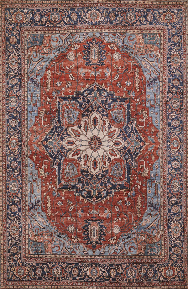 Momeni Afshar AFS37 Machine Made Traditional Medallion Indoor Area Rug Red 10' x 14' AFSHAAFS37REDA0E0