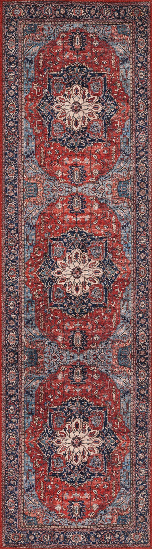 Momeni Afshar AFS37 Machine Made Traditional Medallion Indoor Area Rug Red 10' x 14' AFSHAAFS37REDA0E0