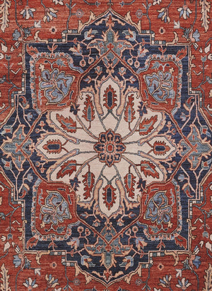 Momeni Afshar AFS37 Machine Made Traditional Medallion Indoor Area Rug Red 10' x 14' AFSHAAFS37REDA0E0