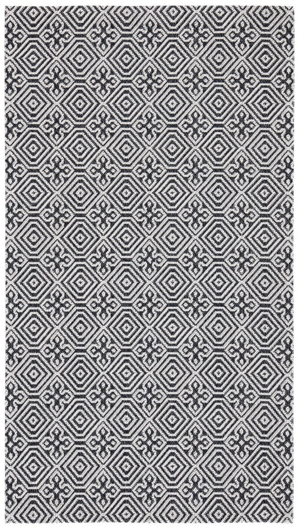 Augustine 400 Augustine 402  Power Loomed 65.0%Coton, 30.4%Polyester, 4.6%Viscose Rug Black / Light Grey