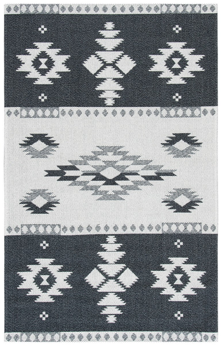 Augustine 400 Augustine 426  Power Loomed 63.7%Coton,30.8%Polyester, 5.5%Viscose Rug Black / Light Grey