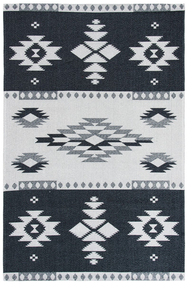 Augustine 400 Augustine 426  Power Loomed 63.7%Coton,30.8%Polyester, 5.5%Viscose Rug Black / Light Grey