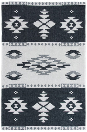 Augustine 400 Augustine 426  Power Loomed 63.7%Coton,30.8%Polyester, 5.5%Viscose Rug Black / Light Grey