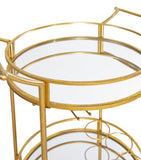 Round Gold Metal Bar Cart