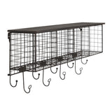 Four Cubby Wall Shelf - Black