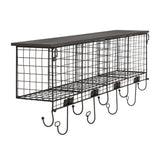 Four Cubby Wall Shelf - Black