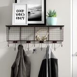 Four Cubby Wall Shelf - Black