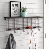 Four Cubby Wall Shelf - Black