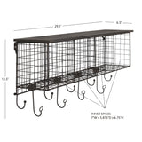 Four Cubby Wall Shelf - Black