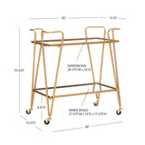 Gold Mid-Century Bar Cart