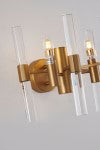 Bethel Brass Wall Sconce in Metal & Crystal