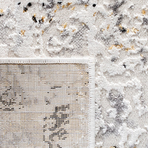 Amelia 207 Transitional Power Loomed 50% Polypropylene + 50% Polyester Rug Grey / Gold