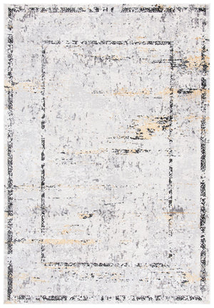 Amelia 207 Transitional Power Loomed 50% Polypropylene + 50% Polyester Rug Grey / Gold