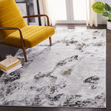 Amelia 232 Contemporary Power Loomed 50% Polypropylene + 50% Polyester Rug Grey / Gold