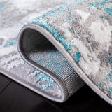 Amelia 232 Contemporary Power Loomed 50% Polypropylene + 50% Polyester Rug Grey / Turquoise