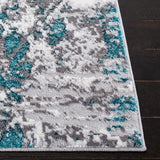 Amelia 232 Contemporary Power Loomed 50% Polypropylene + 50% Polyester Rug Grey / Turquoise