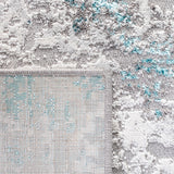 Amelia 232 Contemporary Power Loomed 50% Polypropylene + 50% Polyester Rug Grey / Turquoise