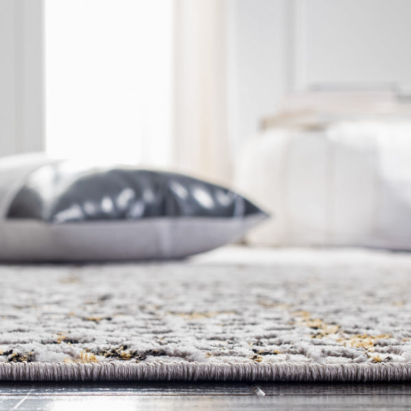 Amelia 254 Contemporary Power Loomed 50% Polypropylene + 50% Polyester Rug Grey / Gold