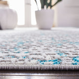 Amelia 254 Contemporary Power Loomed 50% Polypropylene + 50% Polyester Rug Grey / Turquoise