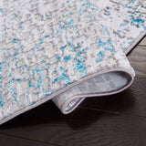 Amelia 254 Contemporary Power Loomed 50% Polypropylene + 50% Polyester Rug Grey / Turquoise