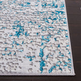 Amelia 254 Contemporary Power Loomed 50% Polypropylene + 50% Polyester Rug Grey / Turquoise